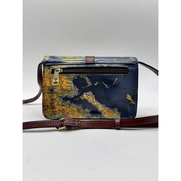 PATRICIA NASH Torri leather small crossbody bag + Dust bag GREEK MAP / BLUE - Picture 3 of 11